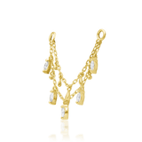 Marilyn – White CZ Flow – 14K Gold Threadless End - piercing - zone.com