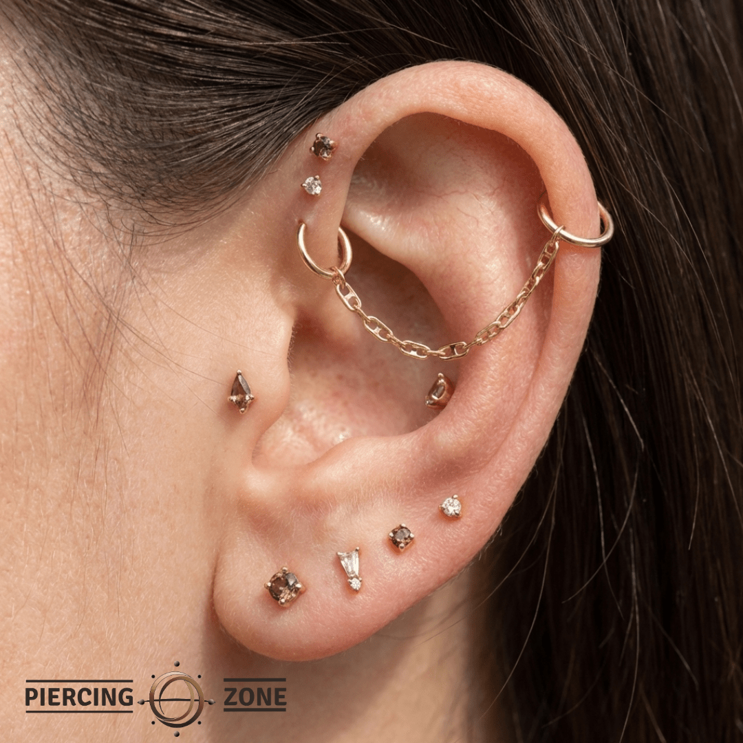 Mariner Chain – 14K Gold Piercing Chain - piercing - zone.com