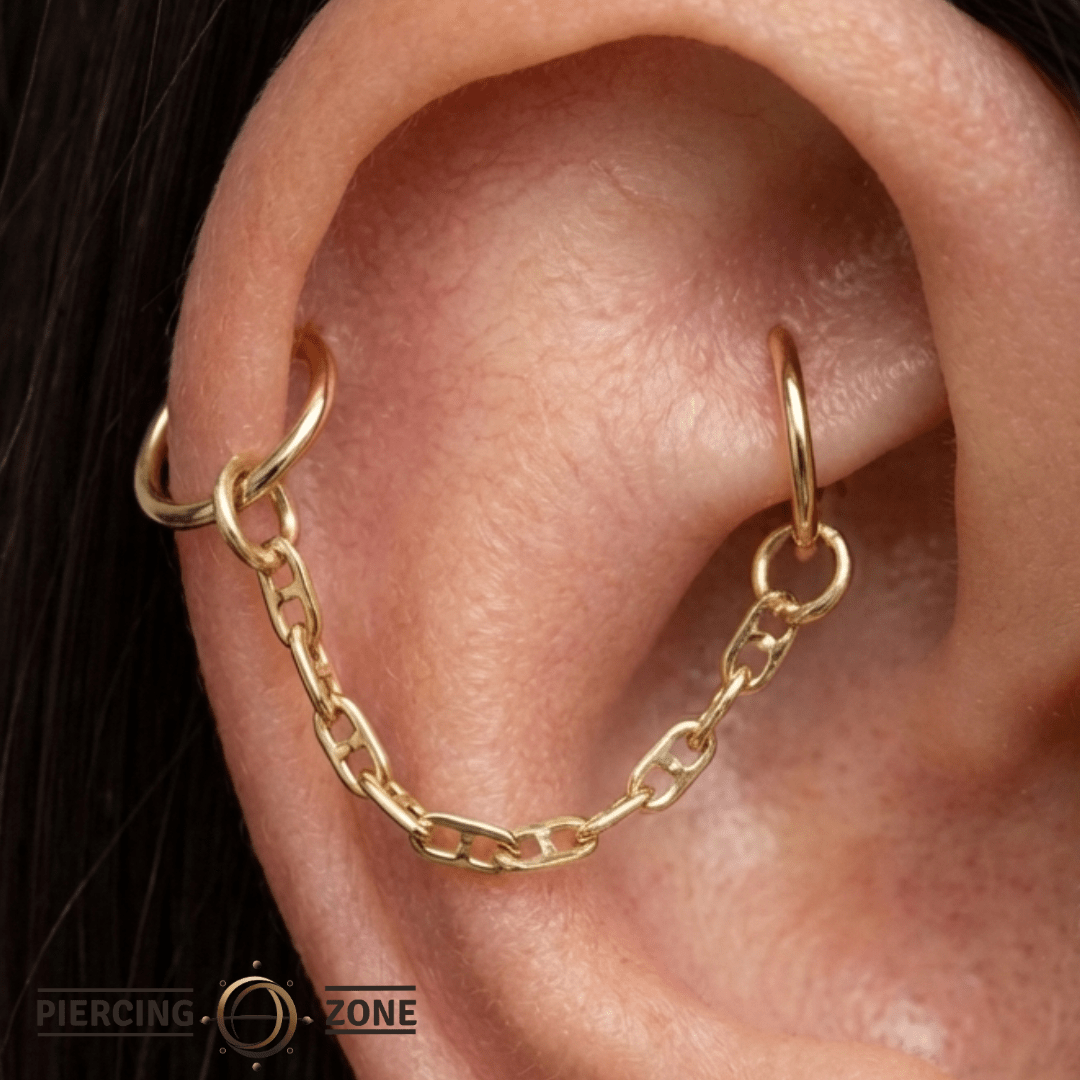 Mariner Chain – 14K Gold Piercing Chain - piercing - zone.com