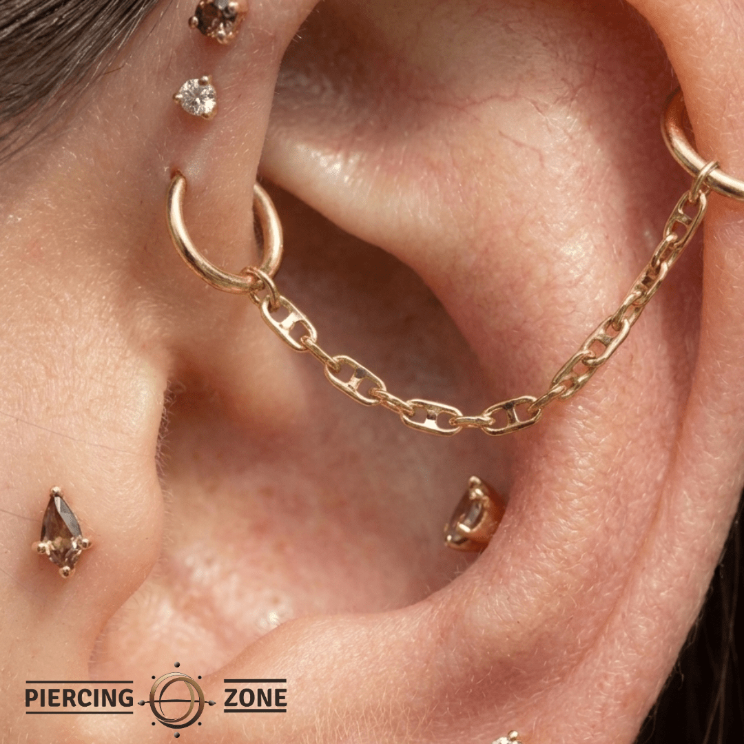 Mariner Chain – 14K Gold Piercing Chain - piercing - zone.com