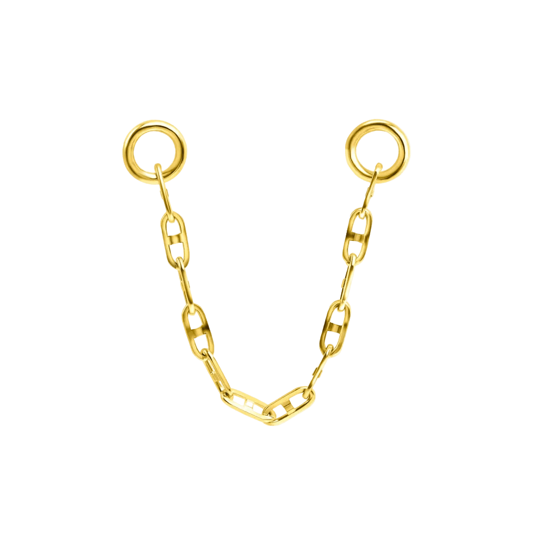 Mariner Chain – 14K Gold Piercing Chain - piercing - zone.com