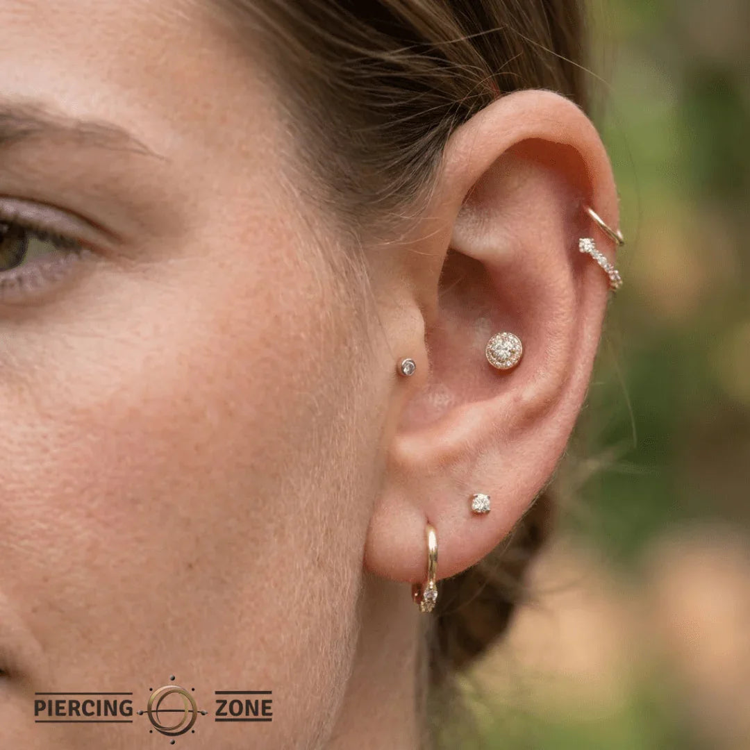 Marlena – 14K/18K Gold Multi - Stone Cluster Threadless End - piercing - zone.com