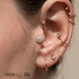 Marlena – 14K/18K Gold Multi - Stone Cluster Threadless End - piercing - zone.com