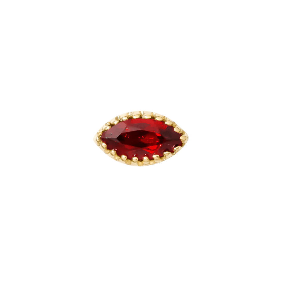 Marquis – 14K Gold Scalloped Birthstone Threadless End - piercing - zone.com