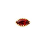 Marquis – 14K Gold Scalloped Birthstone Threadless End - piercing - zone.com