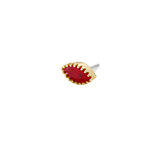 Marquis – 14K Gold Scalloped Birthstone Threadless End - piercing - zone.com