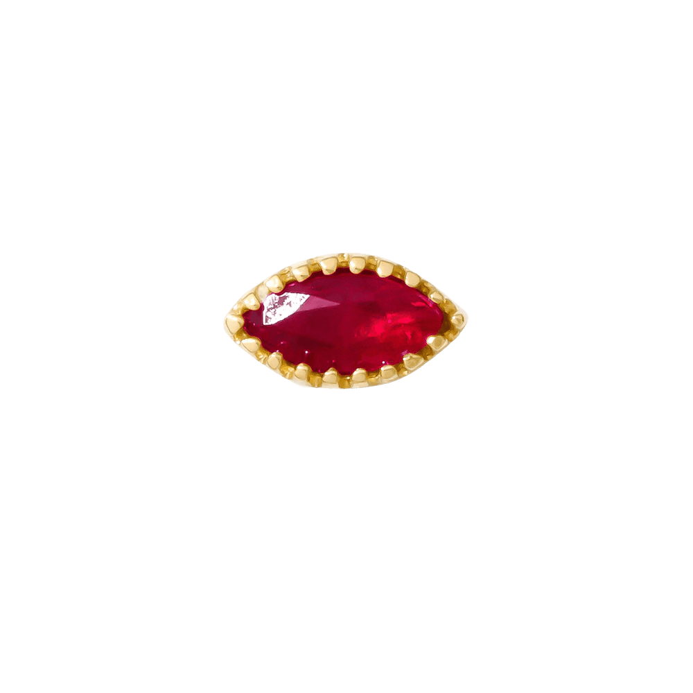 Marquis – 14K Gold Scalloped Birthstone Threadless End - piercing - zone.com