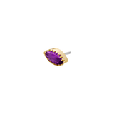 Marquis – 14K Gold Scalloped Birthstone Threadless End - piercing - zone.com