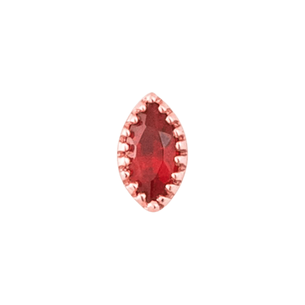 Marquis – 14K Gold Scalloped Birthstone Threadless End - piercing - zone.com