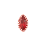 Marquis – 14K Gold Scalloped Birthstone Threadless End - piercing - zone.com