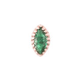 Marquis – 14K Gold Scalloped Birthstone Threadless End - piercing - zone.com