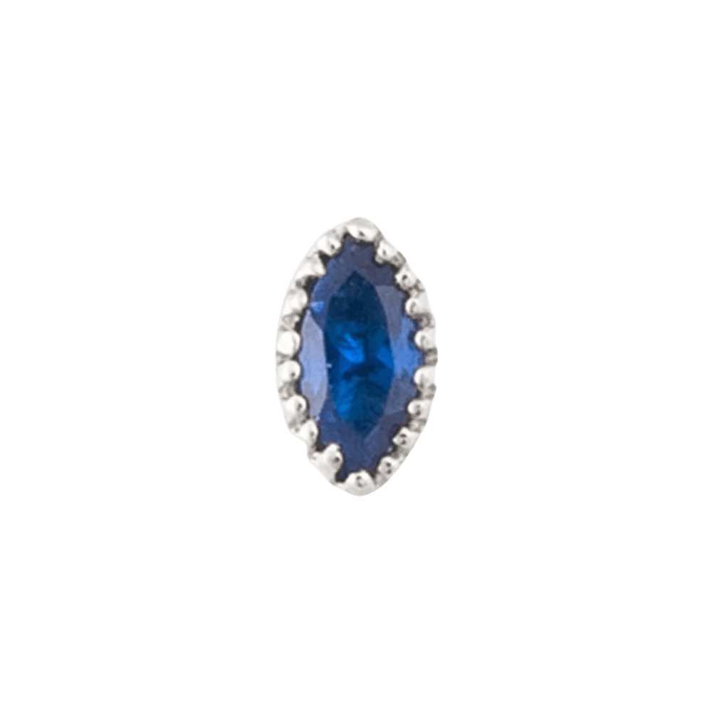 Marquis – 14K Gold Scalloped Birthstone Threadless End - piercing - zone.com