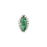 Marquis – 14K Gold Scalloped Birthstone Threadless End - piercing - zone.com