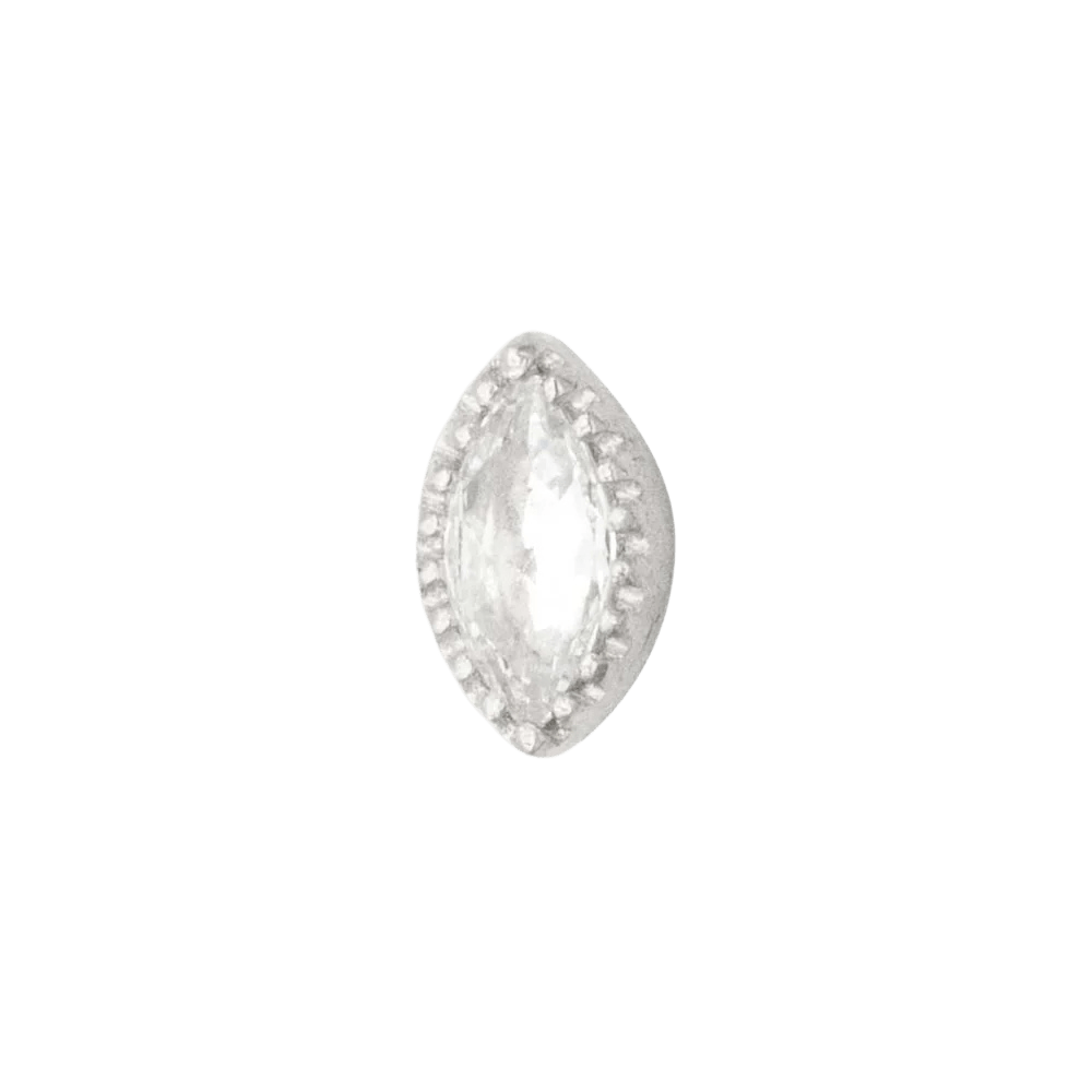 Marquis – 14K Gold Scalloped Birthstone Threadless End - piercing - zone.com