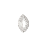Marquis – 14K Gold Scalloped Birthstone Threadless End - piercing - zone.com