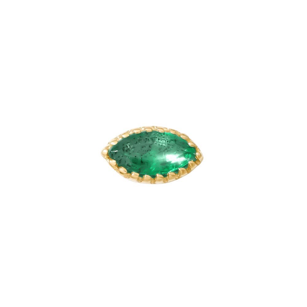 Marquis – 14K Gold Scalloped Birthstone Threadless End - piercing - zone.com