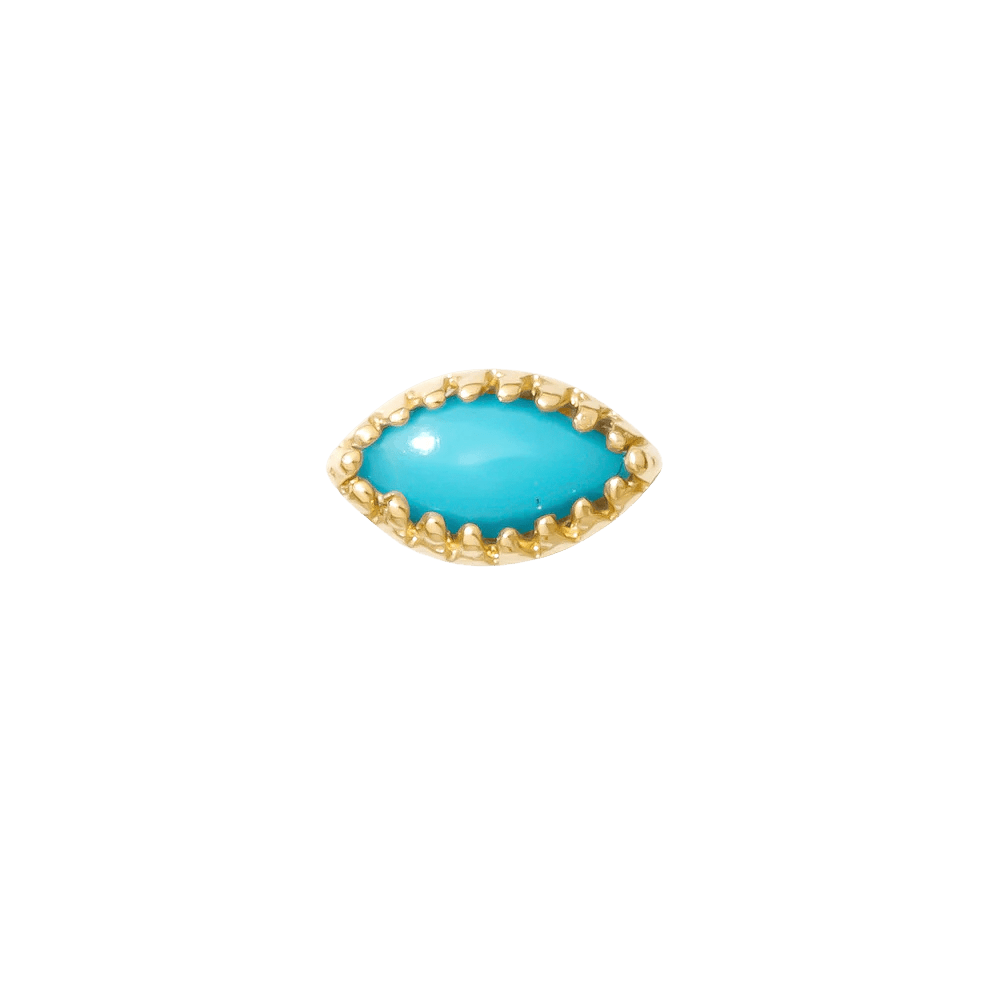 Marquis – 14K Gold Scalloped Birthstone Threadless End - piercing - zone.com