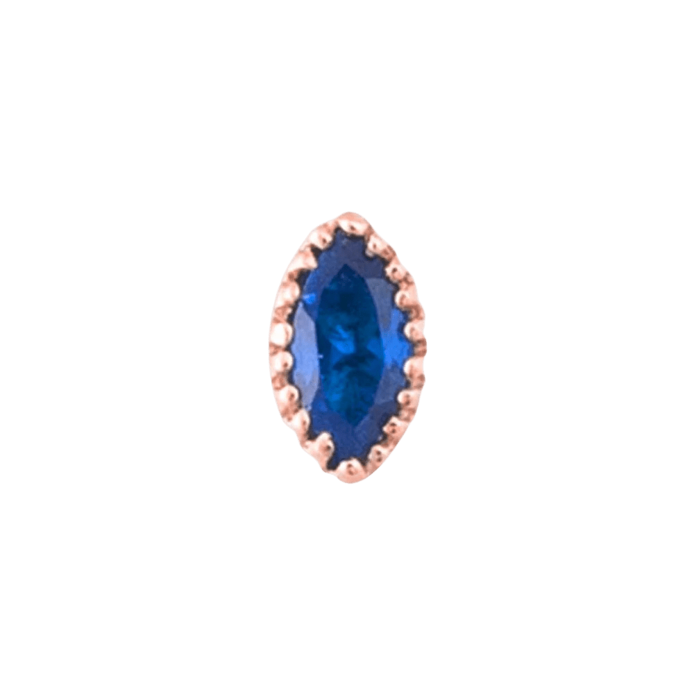 Marquis – 14K Gold Scalloped Birthstone Threadless End - piercing - zone.com