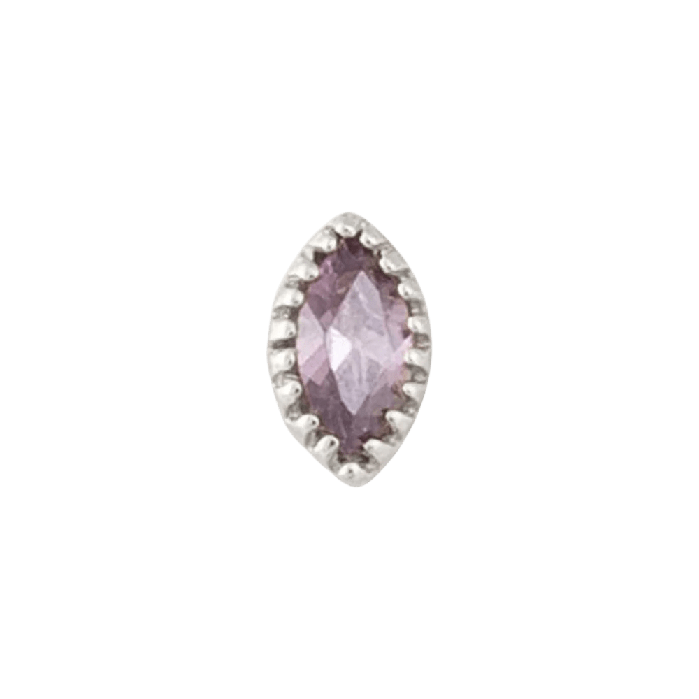 Marquis – 14K Gold Scalloped Birthstone Threadless End - piercing - zone.com