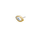 Marquis – 14K Gold Scalloped Birthstone Threadless End - piercing - zone.com