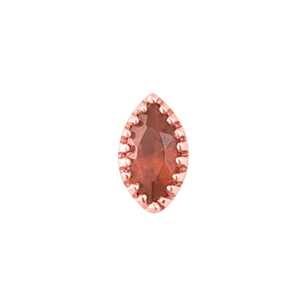 Marquis – 14K Gold Scalloped Birthstone Threadless End - piercing - zone.com