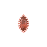 Marquis – 14K Gold Scalloped Birthstone Threadless End - piercing - zone.com