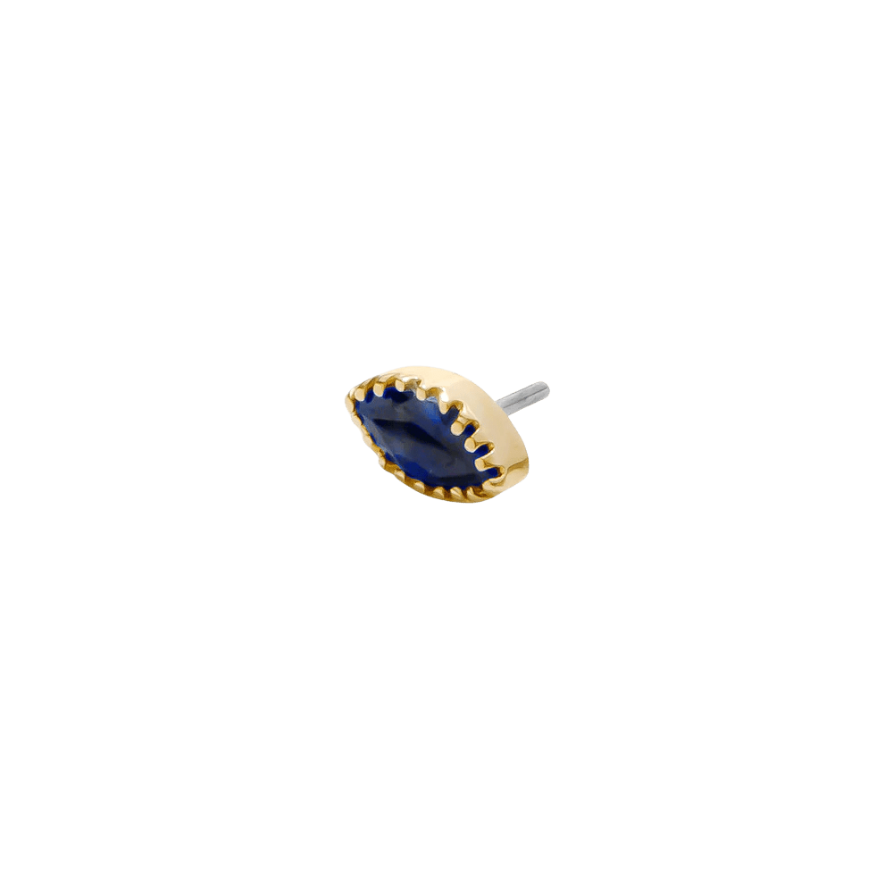 Marquis – 14K Gold Scalloped Birthstone Threadless End - piercing - zone.com
