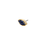 Marquis – 14K Gold Scalloped Birthstone Threadless End - piercing - zone.com