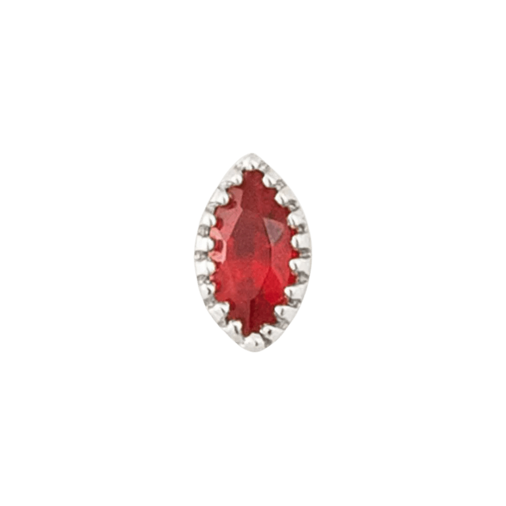 Marquis – 14K Gold Scalloped Birthstone Threadless End - piercing - zone.com