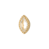 Marquis – 14K Gold Scalloped Birthstone Threadless End - piercing - zone.com