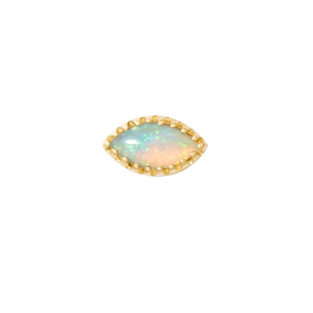 Marquis – 14K Gold Scalloped Birthstone Threadless End - piercing - zone.com