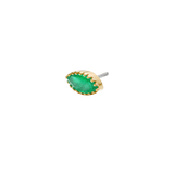 Marquis – 14K Gold Scalloped Birthstone Threadless End - piercing - zone.com