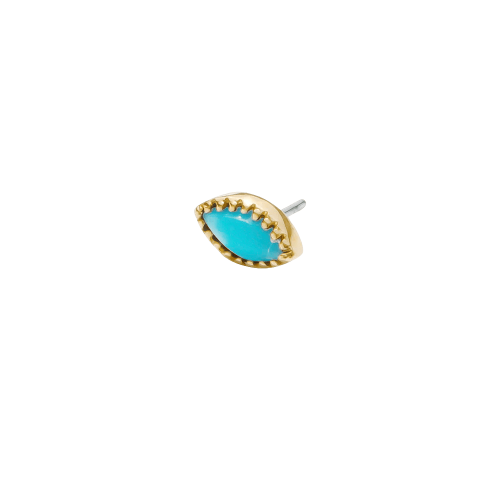 Marquis – 14K Gold Scalloped Birthstone Threadless End - piercing - zone.com