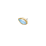 Marquis – 14K Gold Scalloped Birthstone Threadless End - piercing - zone.com