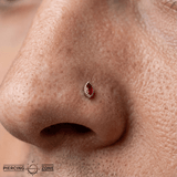 Marquis – Marquise Birthstone Bezel – 14K Gold Threadless End - piercing - zone.com