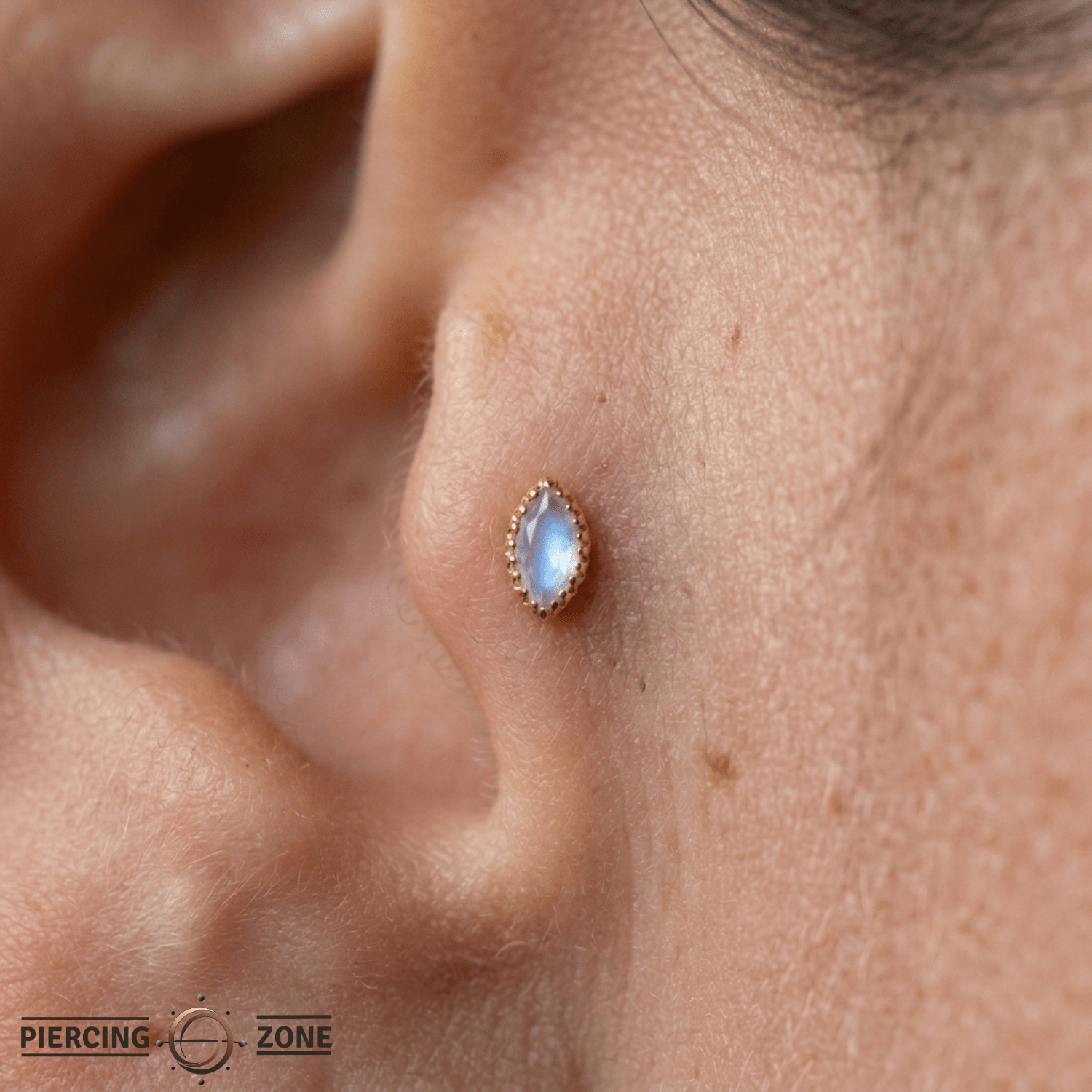 Marquis – Marquise Birthstone Bezel – 14K Gold Threadless End - piercing - zone.com