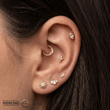 Marquis Scalloped – 14K Gold Marquise CZ Threadless End - piercing - zone.com