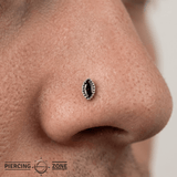 Marquis Scalloped – 14K Gold Marquise CZ Threadless End - piercing - zone.com