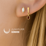 Marquise – 14K Gold & CZ Threadless End - piercing - zone.com