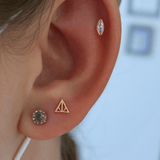 Marquise – 14K Gold & CZ Threadless End - piercing - zone.com