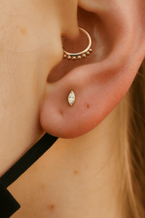 Marquise – 14K Gold & CZ Threadless End - piercing - zone.com