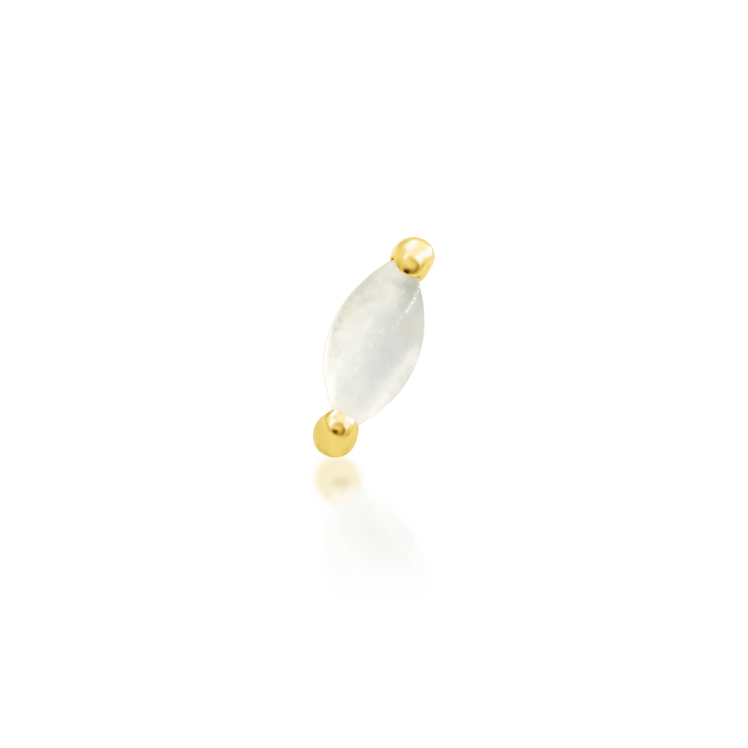 Marquise – 14K Gold Prong - Set Threadless End - piercing - zone.com