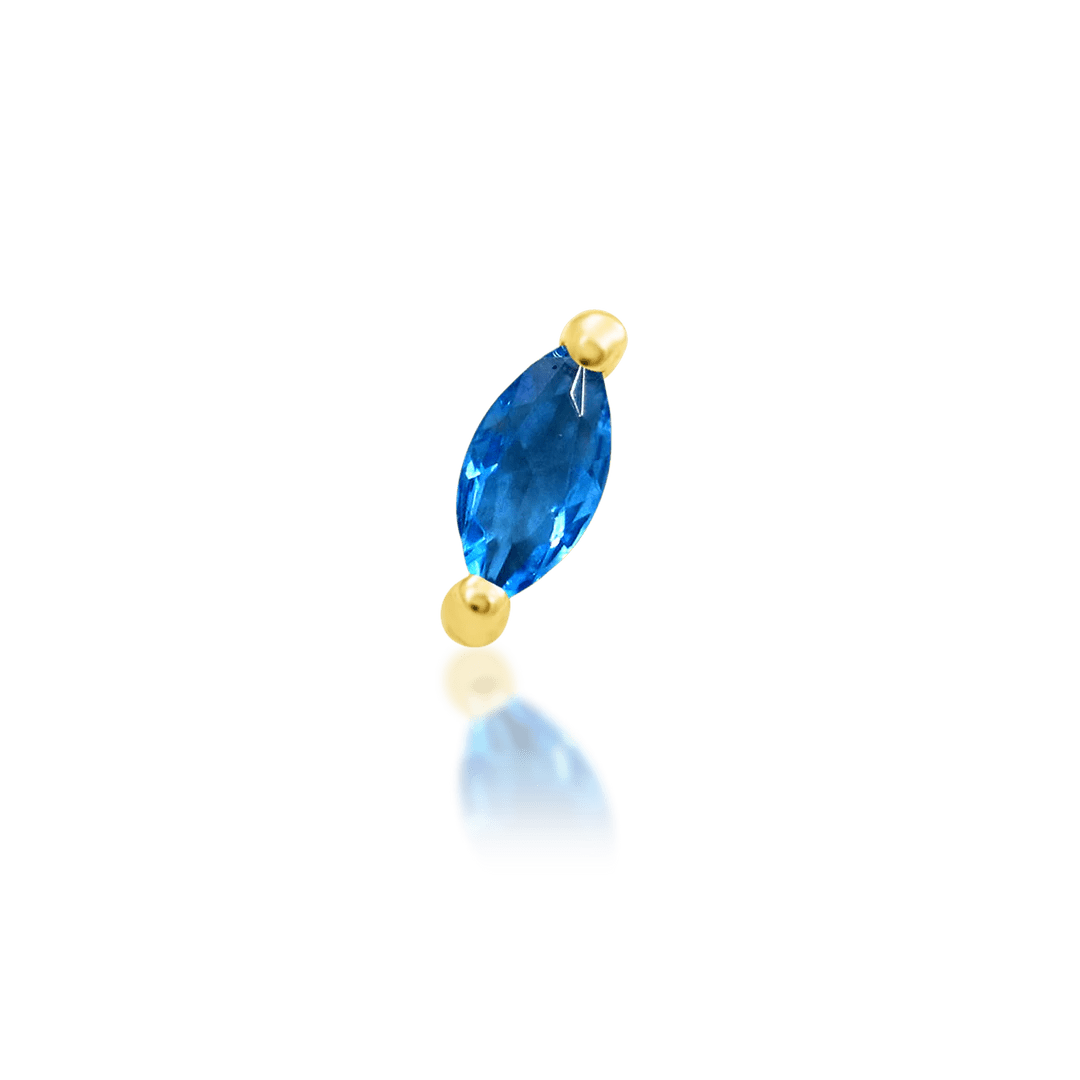 Marquise – 14K Gold Prong - Set Threadless End - piercing - zone.com