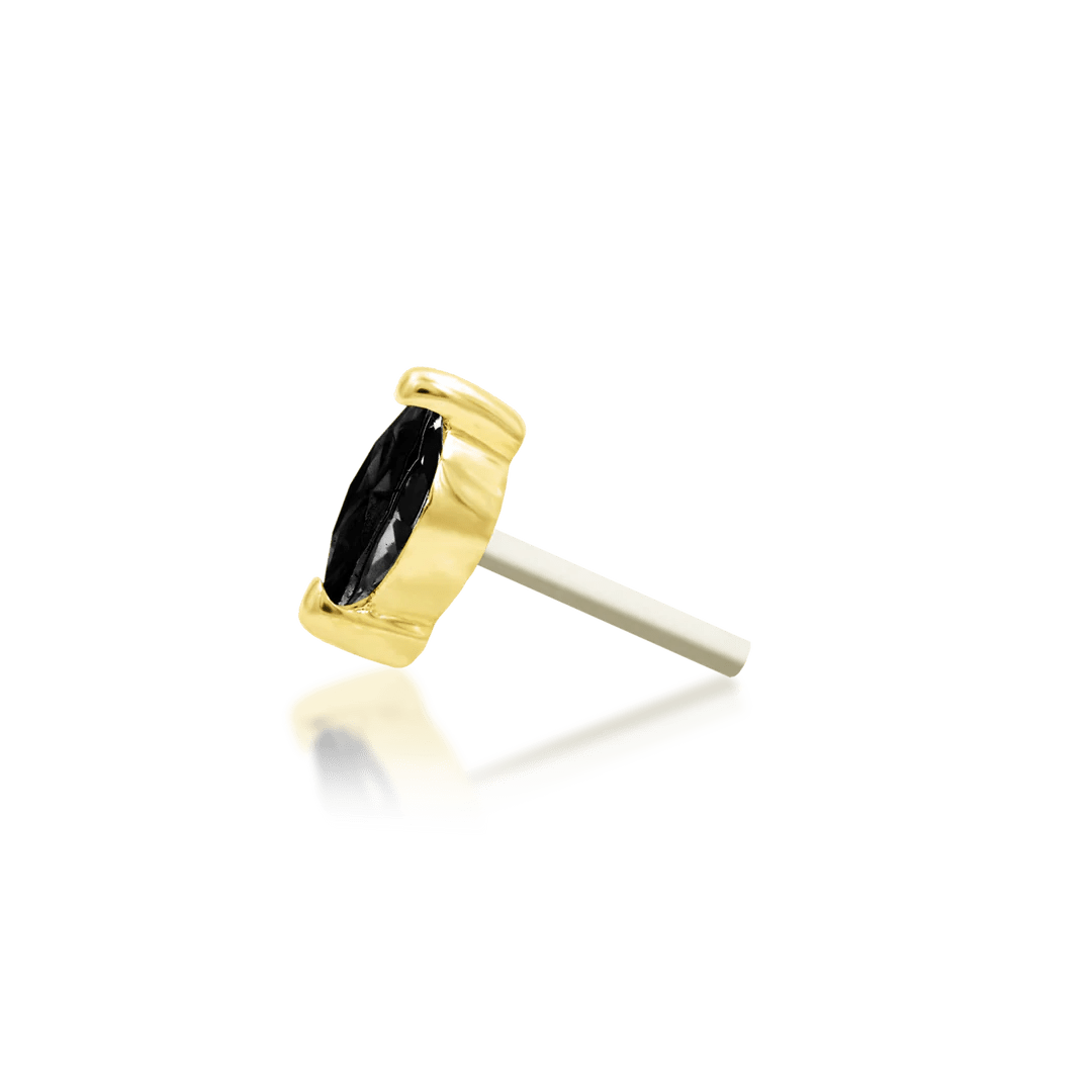 Marquise – 14K Gold Prong - Set Threadless End - piercing - zone.com