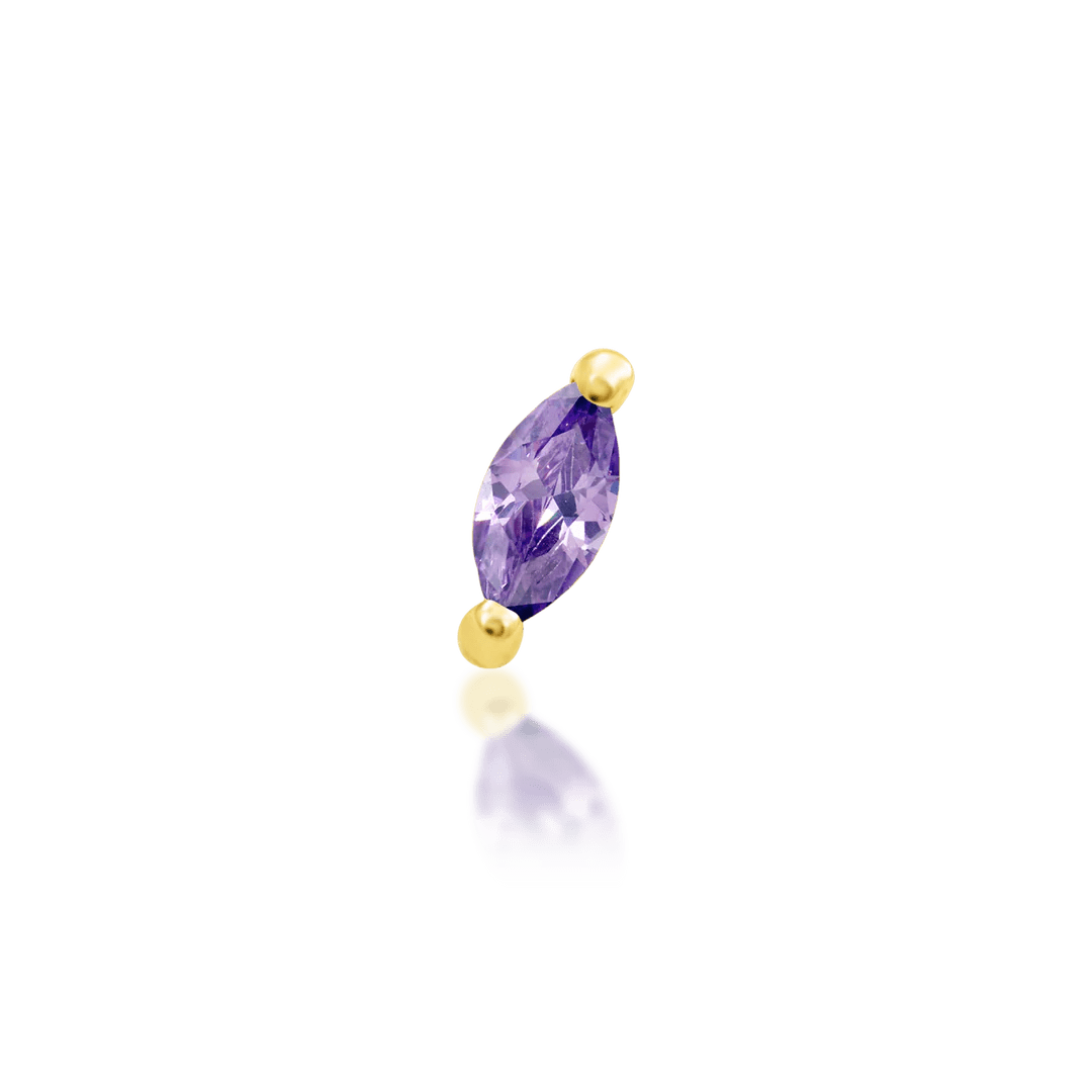Marquise – 14K Gold Prong - Set Threadless End - piercing - zone.com