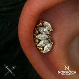 Marquise Beauty – 14K/18K Gold Threadless End - piercing - zone.com