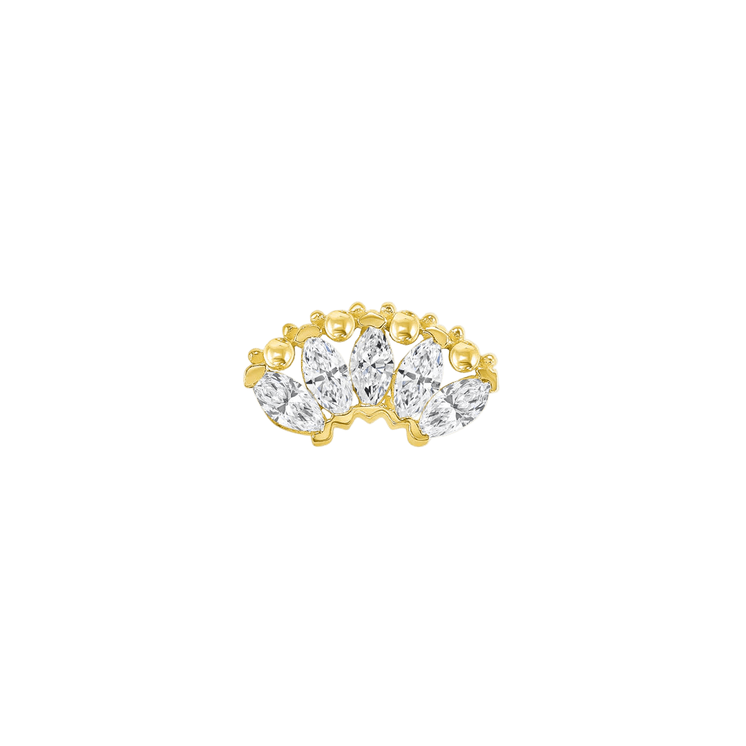 Marquise Beauty – 14K/18K Gold Threadless End - piercing - zone.com