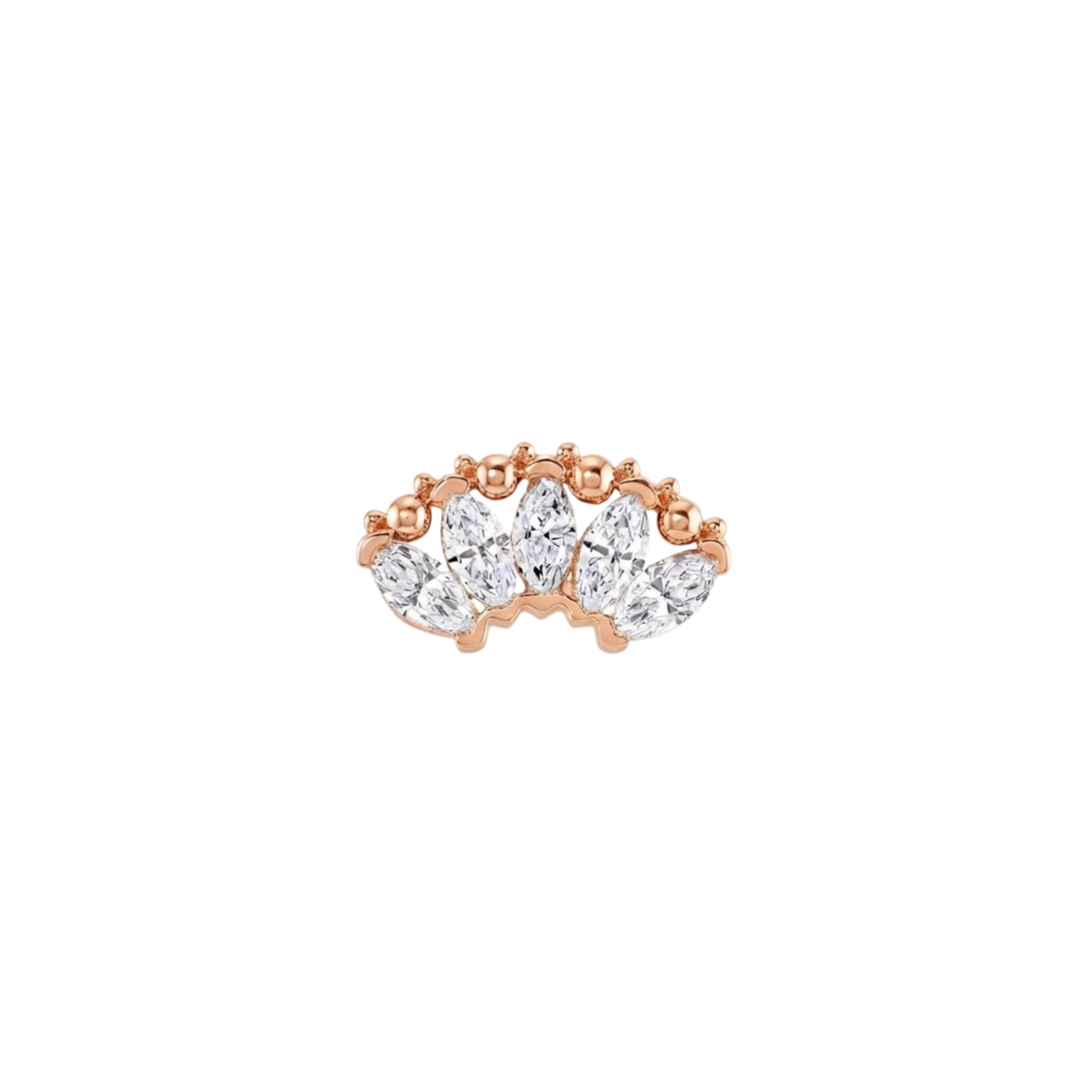 Marquise Beauty – 14K Gold Threadless/Threaded End