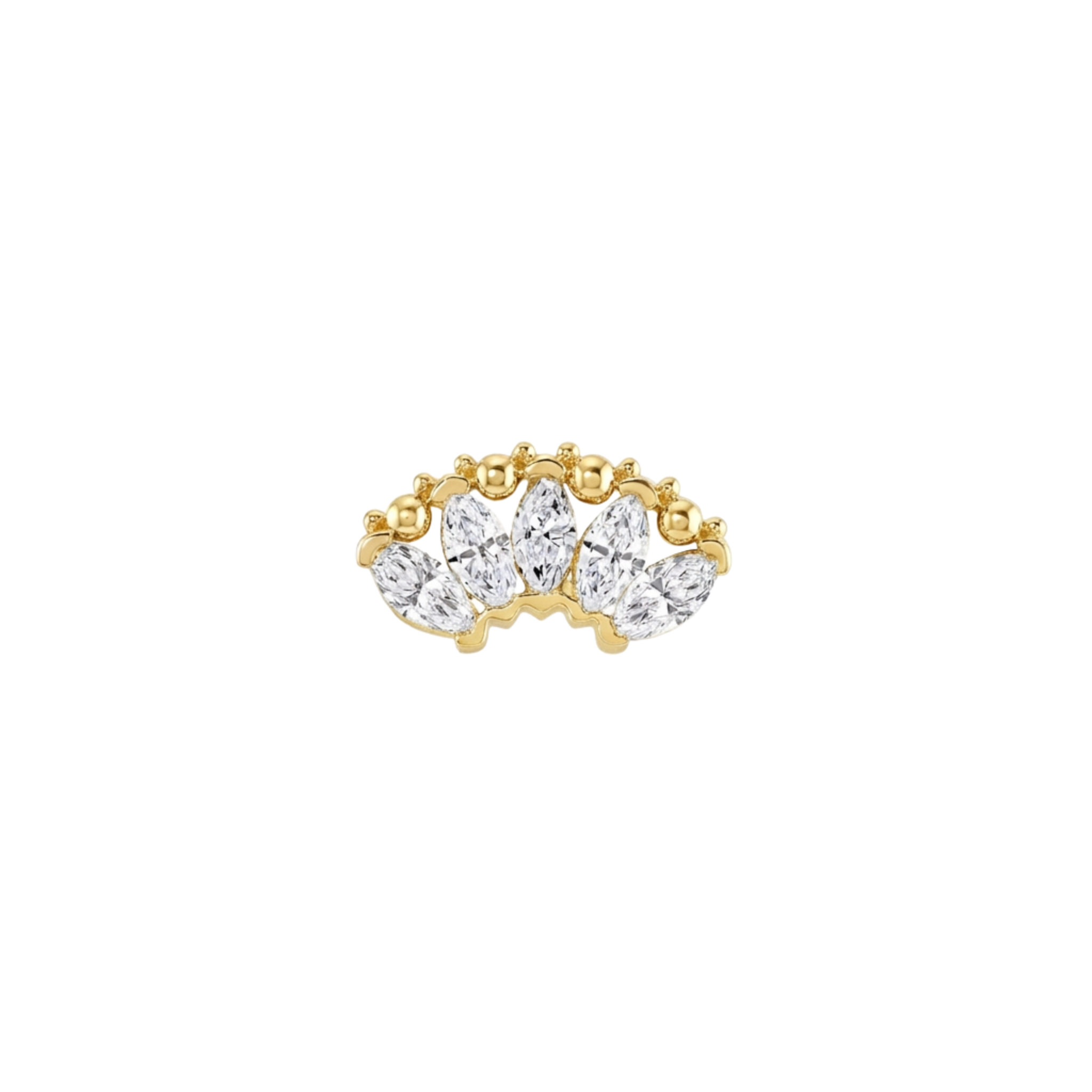 Marquise Beauty – 14K Gold Threadless/Threaded End
