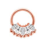 Marquise Beauty Seamless Ring – 14K Gold Five-Marquise Design - piercing-zone.com